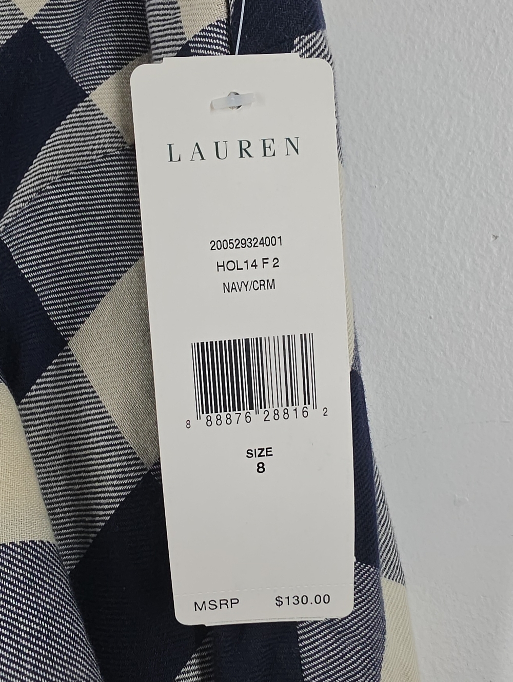 Lauren Ralph Lauren Navy Cream Plaid Ruffle Maxi Skirt Size 8 NWT - Picture 7 of 11